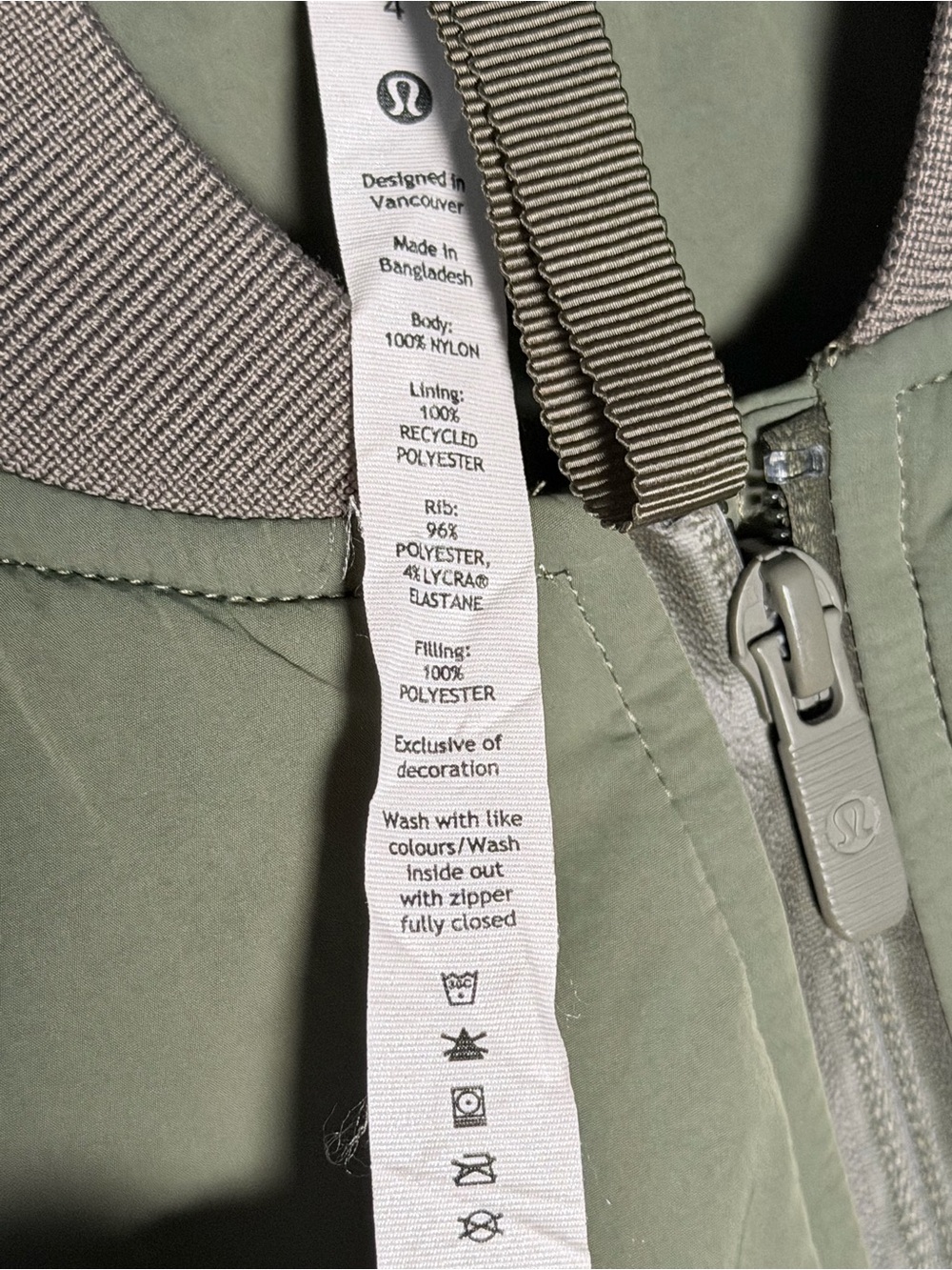 lululemon athletica Insultaed Bomber Vest Zip-Front Women's Vest Green - Picture 11 of 12
